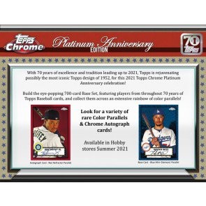 2021 Topps Chrome Platinum Anniversary Baseball Hobby 12 Box Case