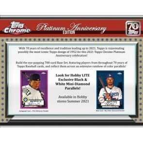 2021 Topps Chrome Platinum Anniversary Baseball Lite 16 Box Case