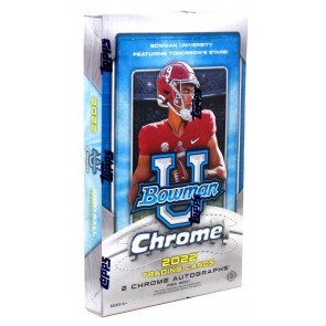 2022 Bowman Chrome University Football Hobby 12 Box Case