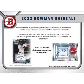 2022 Bowman Baseball Hobby 12 Box Case