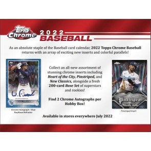 2022 Topps Chrome Baseball Hobby 12 Box Case