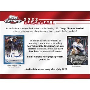 2022 Topps Chrome Baseball Jumbo HTA 8 Box Case