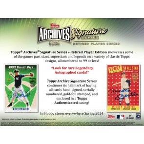 2024 Topps Archives Signature Series Retired Player Ed Baseball 20 Box Case