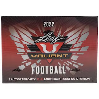 2022 Leaf Valiant Football Hobby 8 Box Case