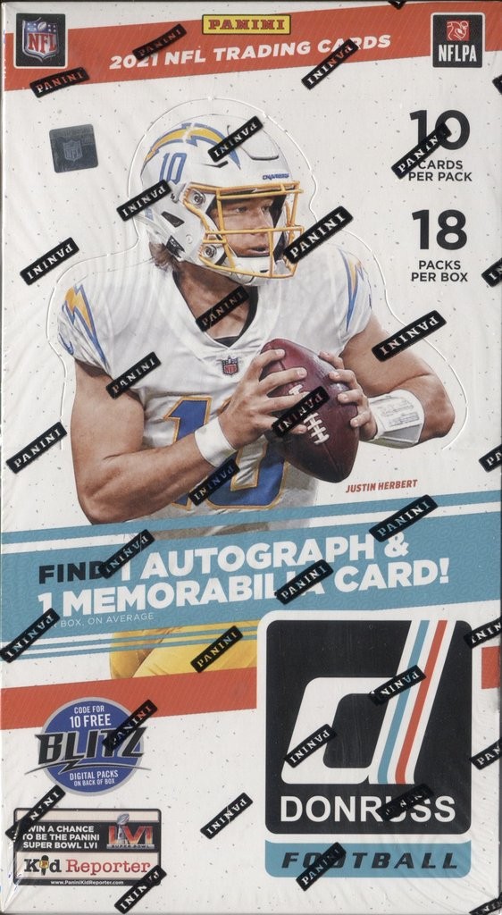 2021 Panini Donruss Football Hobby 18 Box Case