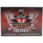 2022 Leaf Valiant Football Hobby 8 Box Case